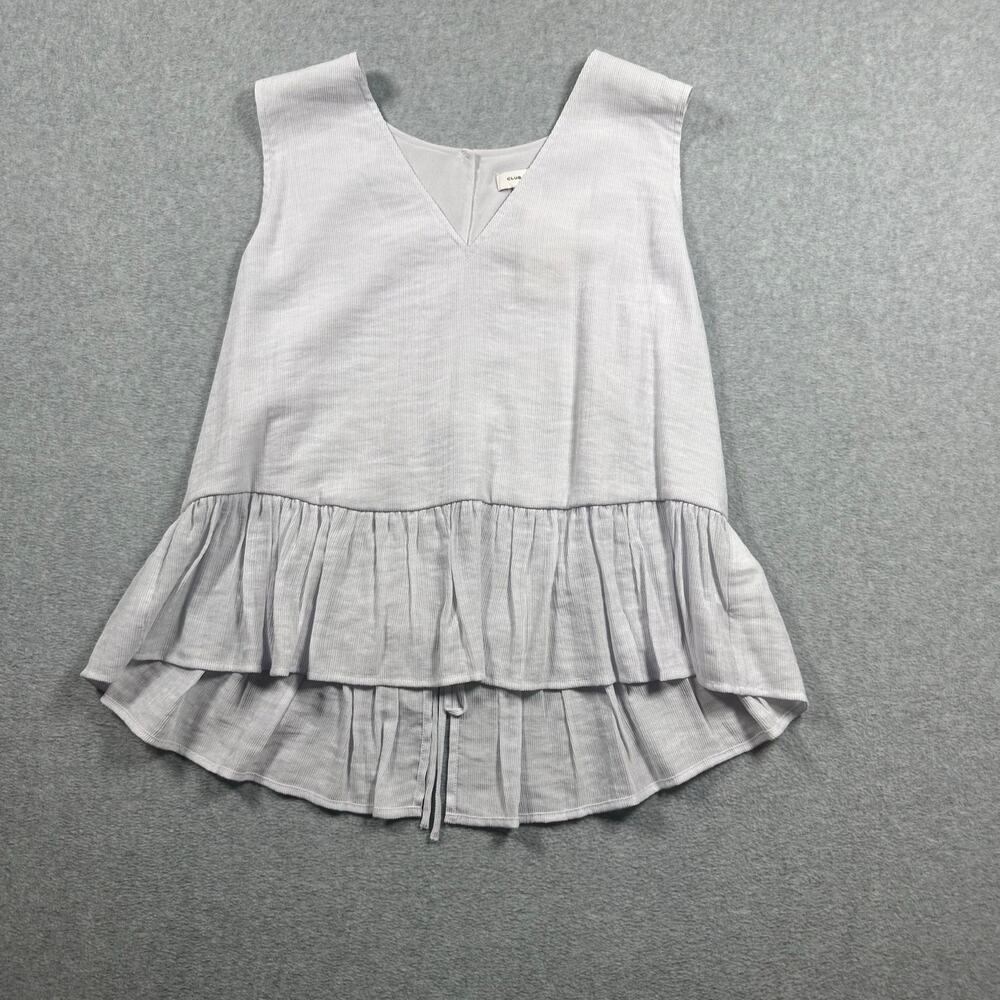Club Monaco Shailyn Chemise Top White Blue Large NWT